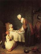 jean-Baptiste-Simeon Chardin Grace Before Dinner oil painting artist